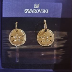 Swarovski Goldstone sand dollar earrings